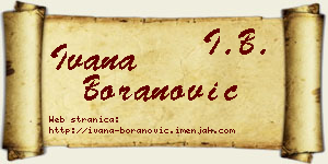 Ivana Boranović vizit kartica
